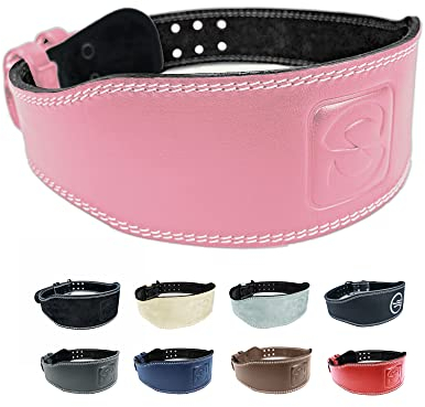 Weight-lifting Belt Gewichthebergürtel Kraftraining | Gym Gürtel Gewichtheben Powerlifting Belt für Kraftsport wie Deadlift, Body-Building, Kniebeugen und Fitness | Fitness-Gürtel mit Polster, Pink S