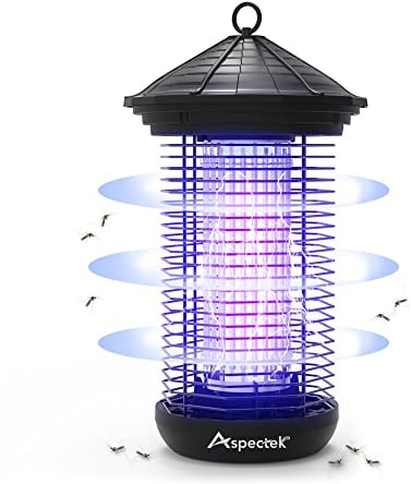 Aspectek Lampada Antizanzare electtrica 20W, interni ed esterni Alto-efficiente Trappola Zanzare Anti Insetti copertura a 1000sq ft per casa, giardino, cucina terrazza (Nero)