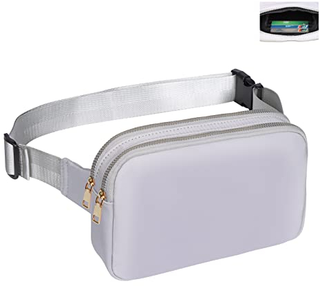 Geestock Bauchtasche Damen Gürteltasche Herren, Sport Mode Hüfttaschen Verstellbare Träger Brustbeutel, zum Wandern Laufen Einkaufen Radfahren 04 Grau