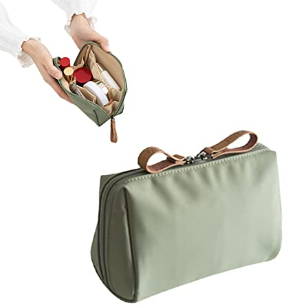 WOOXDYUK Nylon Kosmetiktasche, Reise Make up Tasche Klein, wasserdichte und Leichte Kosmetiktasche Aufbewahrungstasche, Makeup Tasche für Frauen - Handtasche Kosmetiktasche