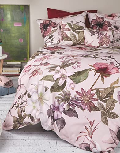 LIVING DREAMS Bettwäsche Summer Moments Reine Baumwolle Made IN Green Blumendruck rosé, Blüten Gräser 135 cm x 200 cm rosé