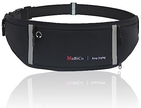 Mobico Laufgürtel für Handy - Lauftasche Jogging, Hüfttasche, Sportgürtel, Running Belt zum Joggen, Laufen, Sport, Fitness - passend für alle Smartphones