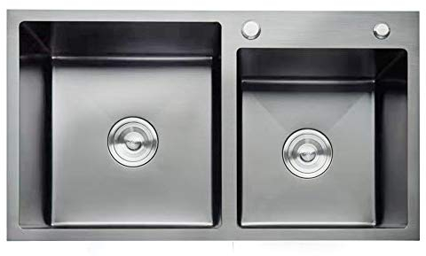 Edelstahl Doppelbecken Spüle 2 Becken Spülbecken Einbauspüle Küchenspüle Doppelwaschbecken Set Edelstahl Doppelspüle Edelstahlspüle geeignet für die Küche
