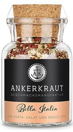 Ankerkraut Bella Italia, Gewürzmischung für Nudelsalat und Salat, Salate mit Gewürz würzen, Gewürze für Pasta und Nudeln, 65 g im Korkenglas