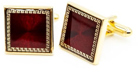 Ruyosn Manschettenknöpfe Herren, Cufflink Manschette Link für Hemd, Manschettenknöpfe Hochzeit Business Party Quadrat Rot