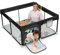 Dripex Laufstall Baby 127x127cm, Laufgitter baby mit atmungsaktivem Netz, Baby Laufstall mit Reißverschlusstür, Kinder laufgitter, Kleines Laufstall, Laufstall 210D Oxford Gewebe, Schwarz