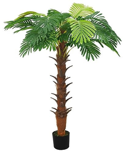 Homgoday Artificial Cycas Palm Tree with Vase 160 cm Green Home Furniture Indoor Outdoor Living Room Bedroom