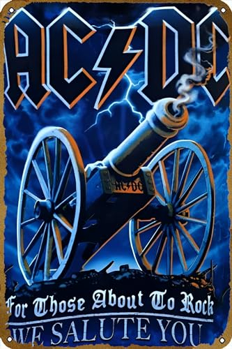 KNIOIL We SALUTE YOU Musikposter Bar Pub Cafe Wand Vintage Karaoke Retro Blechschild Man Cave Decor Rock Band Art 20,3 x 30,5 cm