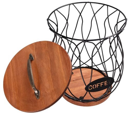 Zerodeko Obstbehälter Metallbehälter Tischkaffee Kaffeefilterhalter Kaffeepadhalter Kaffeepad-display Aufbewahrungsorganisator Halter Für Kaffeepads Obst Eisenkorb Ornamente Cafe Container