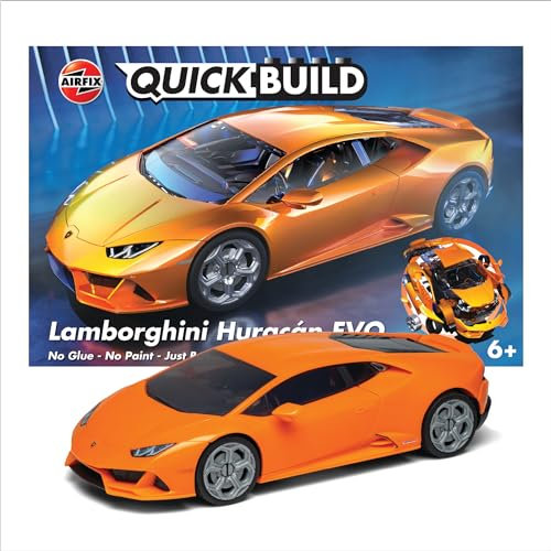 Quickbuild Airfix Model Car Kit - J6058 Lamborghini Huracan EVO Building Kit for Kids 6+, Construction Toys for Boys & Girls, Model Making with No Glue - Classic Vehicle Gifts Plastic Craft Set