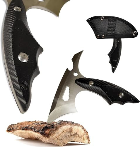 Mini ascia da campeggio - Ascia di sopravvivenza multifunzionale 13,5 cm, ascia con apribottiglie, rompivetro e dado esagonale per ascia da campeggio e ascia da esterno (lama argentata)