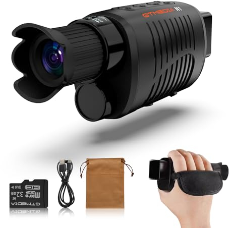 GTMEDIA Nachtsichtbrille für 100% Dunkelheit 1080P digitales Nachtsichtgerät mit 32GB SD Karte für Vogelbeobachtung Jagd Camping Reisen