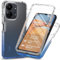 RonRun Coque pour Xiaomi Redmi 13C/Poco C65 avec Protection écran, 360° Full Body Protection Case Transparente Etui Antichoc Silicone Bumper Coque pour Xiaomi Redmi 13C/Poco C65 - Bleu