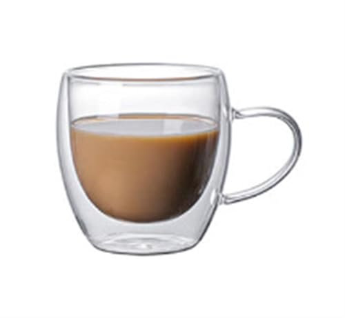 GuyAna Mug Personnalisé Tasse en Verre de 150/250/350/450ml, Tasse à café au Lait, Tasse à Double Couche Transparente for la Maison Tasse Personnalisable (Color : 250ml)