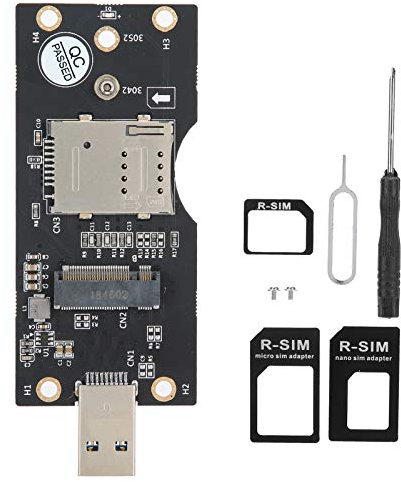 Beufee M.2 auf USB, NGFF M.2 Key-B auf USB 3.0 Riser-Kartenadapter SIM-Kartensteckplatz Computerzubehör Modul Modemkarte Mit Extender-Adapter-Kit Für PC