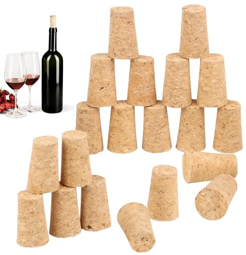 LOBVABA 20 Pièces Bouchons en Liège Naturel Bouchon,Bouteille de Vin,Bouchon Liège Bouteille Vin en Bois Bouchon en Liège,Liège en Bois Tendre,Bouchons à Vin pour Bouteilles de Vin