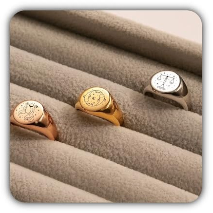 Anello zodiacale - Anello con sigillo Uomo - Anello con sigillo zodiacale in argento, oro, oro rosa - Anello Scorpione Regalo di compleanno personalizzato per il fidanzato