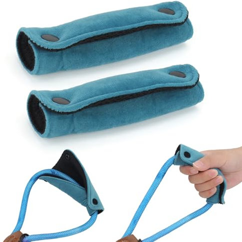 TONYFY 2PCS Grip Handle Sleeve - Weiche Hundeleine Wrap - Samt & Polyester Mesh Sorgen für bequemen Grip - Handle Sleeve Schutzpolster für Hundeleine/Tasche/Krücken/Gepäckstücke Griff (Blau)