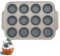 Sentk Silikon Muffinform Antihaft 12 Tasse mit Stahlrahmen, ideal für hausgemachte Muffins, Cupcakes, Muffinblech leicht zu Pop, Backofen Antihaft-Backwaren, Golden Gray