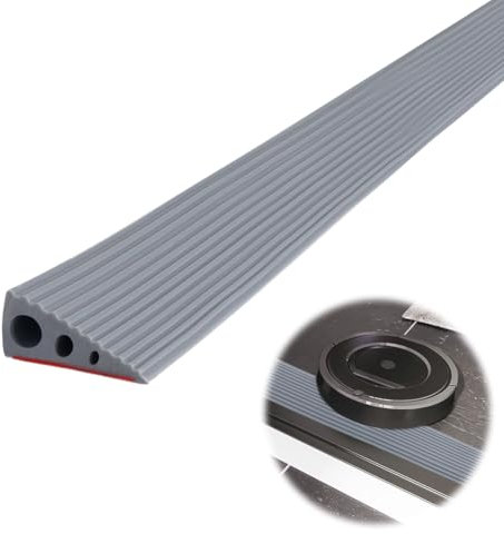 100x6.5x2.5CM Schwellenrampe, Türschwellenrampen, PVC Rollstuhlrampe, rutschfeste Oberfläche, Gummirampe Auffahrrampe Schwellenrampe für Rollstuhl, Kinderwagen, Rollator oder e Scooter (Grau, 2.5)