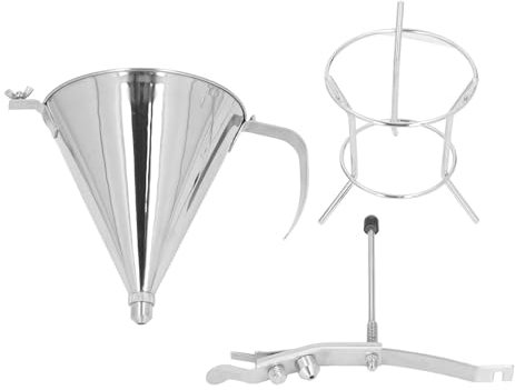 CHEOTIME Confectionery Funnel With Stand Stainless Steel Commercial Grade Cake Decorating Tool - Precise Dispensing and Filling