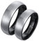 Calefee Wolfram Ringe Paar, Ringe Partnerringe mit Gravur Schwarz Ring Gebürsteter 8 mm, Damen Größe 62 und Herren Größe 60