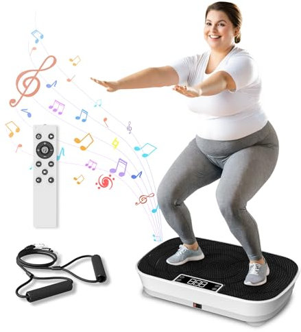 AXEFIT Vibration Plate Exercise Machine - Bluetooth Music & 400LBS Capacity Vibration Plate for Lymphatic Drainage & Weight Loss with 99 Speed Levels, Whole Body Vibration Plate for Home Fitness