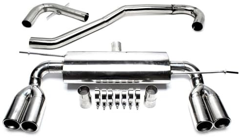 TA Technix Duplex Rennsportauspuffanlage aus Edelstahl mit Endrohr 2x76mm rund gebörtelt, Art.-Nr. RSG5ADE276