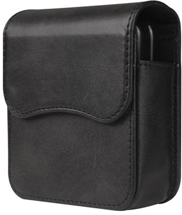 Phone Belt Holster Leather with Card Holder Compatible with Samsung Galaxy Z Flip 6 5 4 3 2 1 5G, Smartphone Carry Case Belt Clip Holder Compatible with Huawei P50 Pocket S/Moto Razr 40 50 Ultra/Razr+