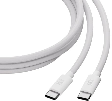 Juice Braided USB C to USB C Cable 2m (White) | Fast Charging Lead | iPhone 17 16 15 | iPad Pro Air Mini | Samsung Sony Huawei Google | Nintendo Switch PS5 Xbox | 60W | 1 year warranty