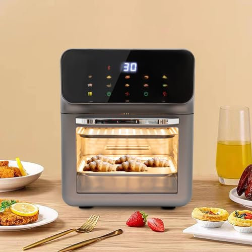 Heißluftfritteuse Backofen 13L Dörrautomat Minibackofen mit LED-Touchscreen, Ober-/Unterhitze, 15-60 minTimer ölfreies Multifunktionsofen