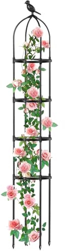 Gartentrellis, Metall, 1,74 m, verstellbar, für Garten, Terrasse, Flur, Innenbereich, Clematis, Jasmin