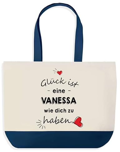 Planetee Shopper Vanessa Glück ist eine wie dich zu haben | Geschenk für Damen Geburtstag Urlaub Valentinstag Weihnachten Muttertag Tragetasche Strand