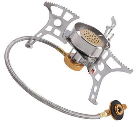 VICASKY Réchaud Camping Brûleur à Allumage Électrique Résistant Haute Température pour Cuisson Plein Air