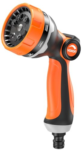 VOXON Hose Pipe Spray Gun, Garden Hose Spray Gun with 10 Spray Patterns, Heavy Duty ABS+TPR Hose Gun with Non-Slip Ergonomic Handle, Garden Hose Nozzle for Watering Plants, Car Wash and Pet Bathing