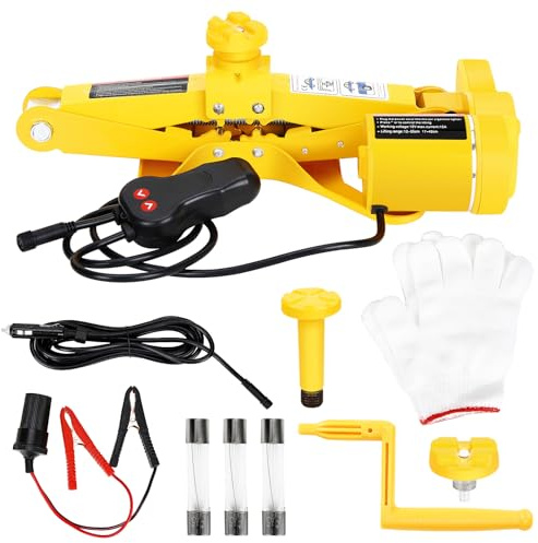 Panana 3 Ton Electric Car Jack, 12V DC Powered Scissor Lift, Automatic Floor Jack with Storage Case, for City Vehicle and SUV