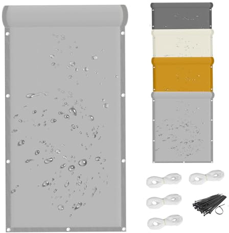 Voile D'ombrage ImperméAble pour Pergola 5x10M Protection Solaire, pour Terrasse Protection UV, Résistant aux Intempéries, Polyester, Filet D'ombrage avec œillets et Corde