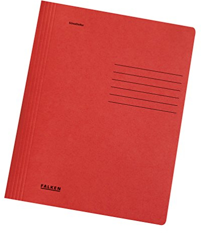 Original Falken Schnellhefter Intensivfarben. Made in Germany. Hefter aus Recycling-Karton für DIN A4 kaufmännische und Behördenheftung rot Blauer Engel ideal für Büro und Schule