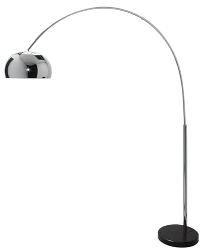 Ausziehbare Bogenlampe LOUNGE DEAL - 170-210cm - chrom - Marmorfuß - Stehlampe