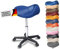 Sattelhocker mit Rollen Sattelstuhl ergonomisch - Rollhocker Drehhocker Arbeitshocker Bürostuhl mit Sattelsitz - Hocker höhenverstellbar in vielen Farben - vorbeugend gegen Rückenschmerzen (Blau)