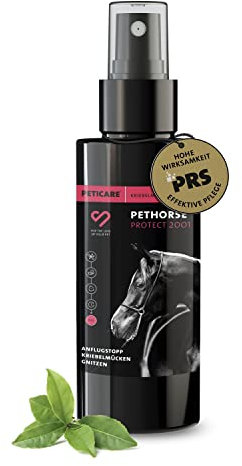 Peticare Anti-Kriebelmücken, Gnitzen Spray für Pferde | effektiv dem Sommerekzem vorbeugen | zuverlässige Abwehr als Anflugstopp | einzigartiges PRS® System für Lange Wirkung – petHorse Protect 2001