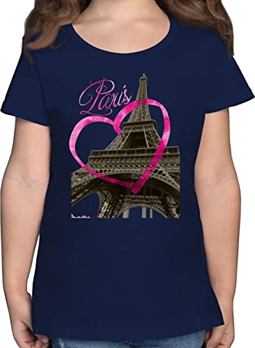 Shirtracer - T-Shirt Mädchen - Kinder Fahnen und Flaggen - I Love Paris