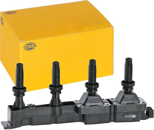 HELLA 5DA 193 175-461 Ignition Coil - 12V - 4-pin connector - incl. spark plug connector - Bolted
