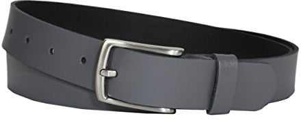 Vascavi Ledergürtel echt Leder, 3 cm breit und ca. 0.25 cm stark, Gürtel, Anzugsgürtel, Hüftgürtel, Jeansgürtel, Made in Germany (110 cm Gesamtlänge 120 cm, Grau)
