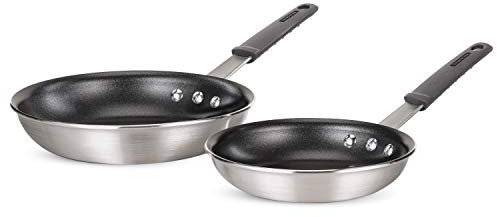 Tramontina Proline - Juego de 2 sartenes (20,3 cm y 10 pulgadas), acero inoxidable
