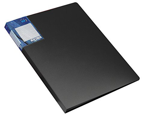 Europel Präsentationsbuch Deluxe A3-Format mit 20 Hüllen - Sichtbuch, Portfolio- und Projektordner für Besprechungen & Konferenzen - Schwarz,