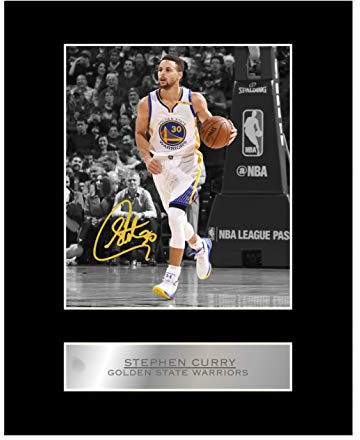 Iconic Pics Stephen Curry signiertes Foto mit Passepartout, Golden State Warriors, Wandkunst, Foto für Wohnzimmer