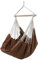 Eyepower XXL Hängesessel 185x130cm Hängestuhl bis 150 kg Baumwolle Hängesitz 2 Personen Hängematte Hängeschaukel Braun