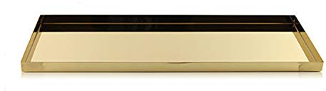 Cooee Design Tray - Vassoio in Acciaio Inox e Ottone, 50 x 18 x 2 cm