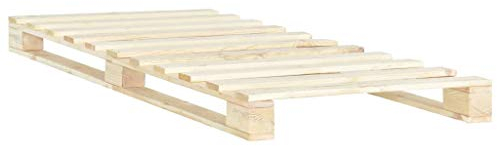 Festnight Palettenbett Paletten Bett Holz Holzrahmen Holzbett Bett Palettenmöbel Ehebett Buchebett Massivholz Kiefer 100×200 cm